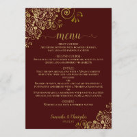 Elegant Gold Lace Frills Auburn Brown Wedding