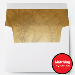 Elegant Gold Lace Pattern Wedding Envelope