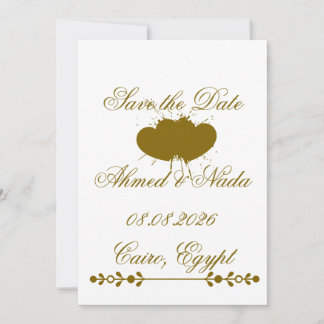 Elegant Gold Lace Save The Date Wedding Invitation