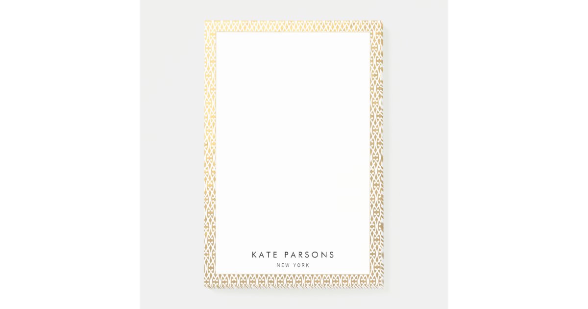 Elegant Gold Lattice Border Post-it Notes | Zazzle.co.uk