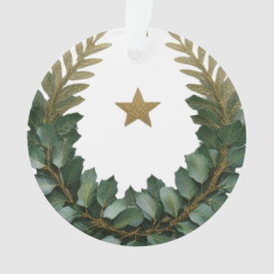 Elegant Gold Laurel Wreath Acrylic Ornament