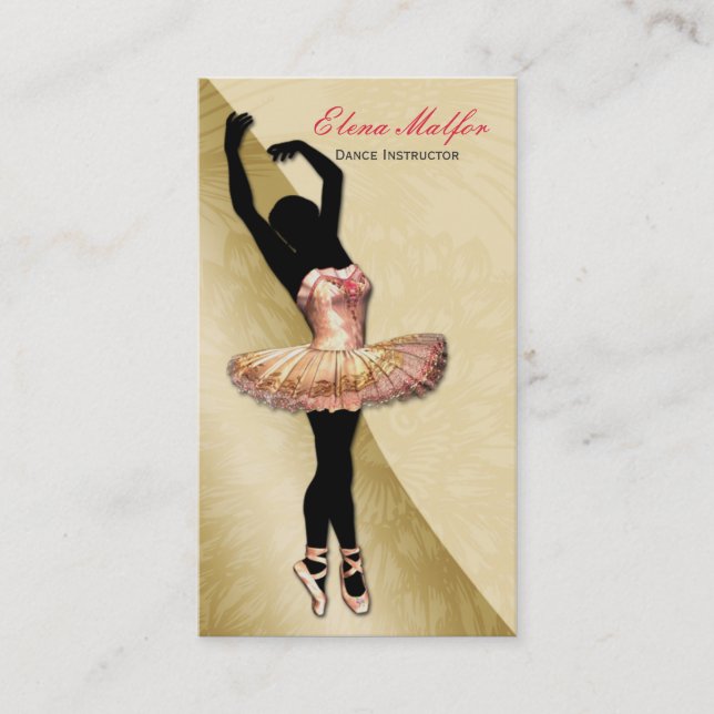 elegant gold lavish ballerina Business card (Front)