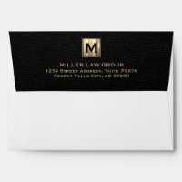 Elegant Gold Law Firm Monogram Address Envelope