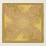 Elegant Gold Leaf and Flower Background Scarf<br><div class="desc">The Chic Golden Leaf Scarf It is a graphic metaphor created for You,  Beautiful Woman. 
You can personalise the text with Your first Name of Your Custom text or any phrase that Inspires You.</div>