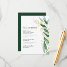 Elegant Gold Leaf Foliage Green Wedding Reception