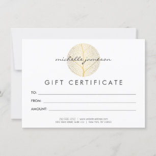 Elegant Gold Leaf Logo Gift Certificate