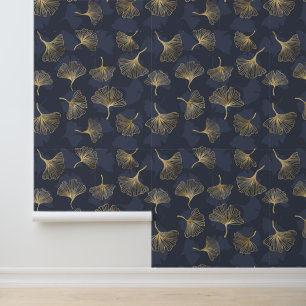 Elegant Gold Leaf Pattern Wallpaper