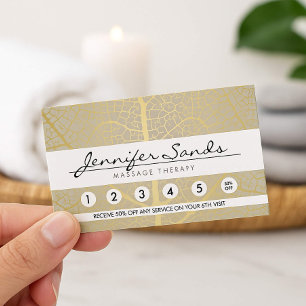 Elegant Gold Leaf Tree Pattern Loyalty Card