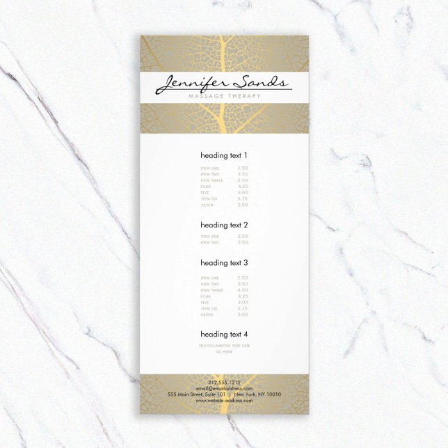 Elegant Gold Leaf Tree Pattern Rack Card (Creator Uploaded)