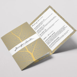 Elegant Gold Leaf Tree Pattern Salon Brochure