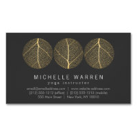 Elegant Gold Leaf Trio Logo on Dark Grey