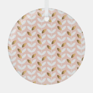 Elegant Gold Leafs: Rosy Vintage. Glass Tree Decoration