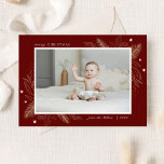 Elegant Gold Leaves 2 Photo Christmas Family Card<br><div class="desc">Elegant Gold Leaves 2 Photo Christmas Family Card. Gold Stars Red Christmas Happy Holidays Card</div>