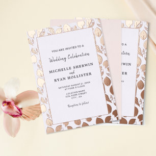 Elegant Gold Leaves Botanical Frame Wedding