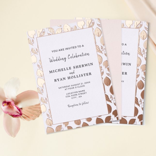 Elegant Gold Leaves Botanical Frame Wedding (Creator Uploaded)