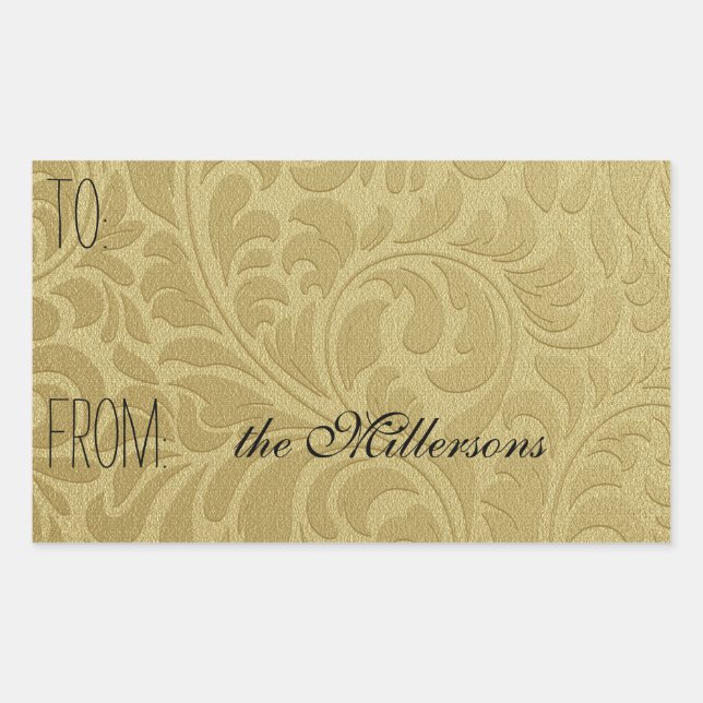 Elegant Gold Leaves Gift Tag (Front)