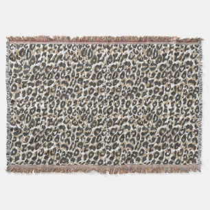 Elegant gold leopard animal print pattern throw blanket