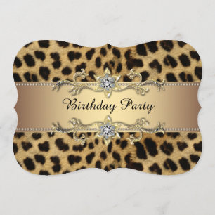 Elegant Gold Leopard Birthday Party Invitation