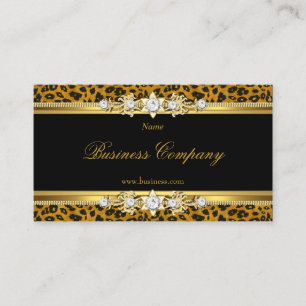 Elegant Gold Leopard Black The Original 3 Business Card