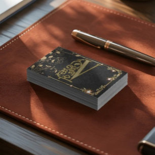 Elegant Gold Letter Monogram Professional  Business Card