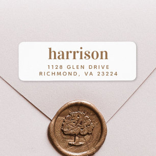 Elegant Gold Lettering Return Address