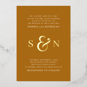 Elegant gold Light Brown typography detail wedding