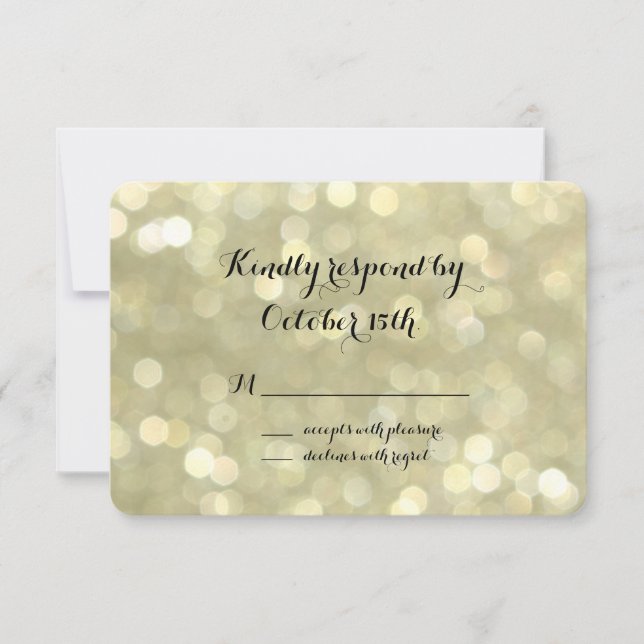 Elegant Gold Lights RSVP (Front)