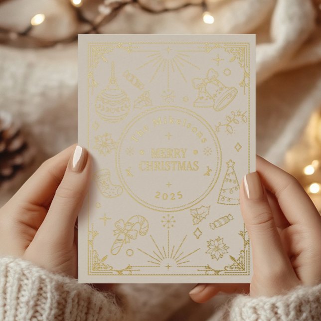 Elegant Gold Line Art Christmas (Creator Uploaded)