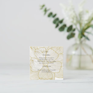 Elegant Gold Line Art Floral Wedding Enclosure Card