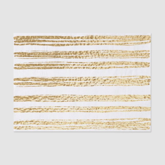 Elegant Gold Lines Tissue Paper (Front)