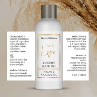 Elegant Gold Logo 4 OZ Cosmetic Bottle Label