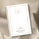 Elegant Gold Logo Corporate Custom Business 2025 Planner<br><div class="desc">Stay organised and on brand with a custom branded planner with this Elegant White & Gold Business Logo 2025 Planner design. Featuring a modern faux gold design with space for your company logo, name and custom text. Simple, yet elegant, planner diary to help you stay organised - perfect for beauty...</div>