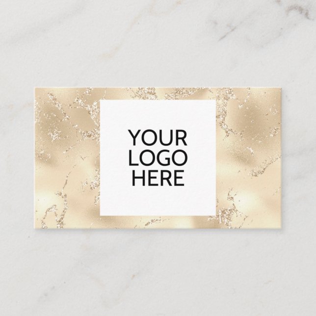 Elegant Gold Logo QR Code  Business Card (Front)
