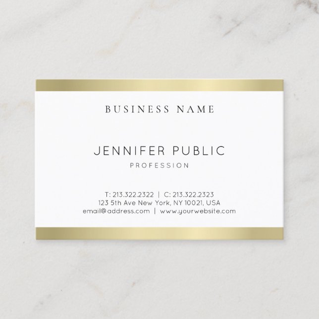 Elegant Gold Look Design Clean Plain Professional Business Card (Front)