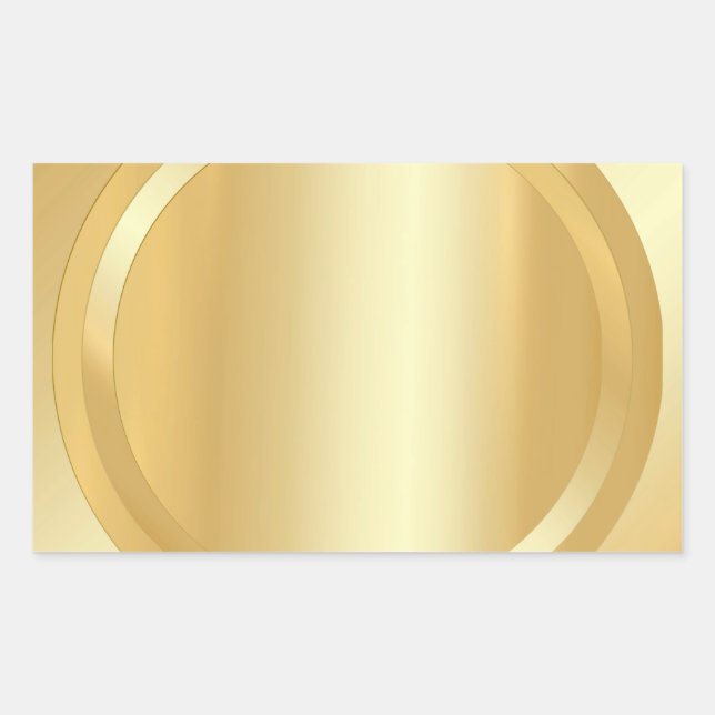 Elegant Gold Look Glamour Template Add Your Text Rectangular Sticker (Front)