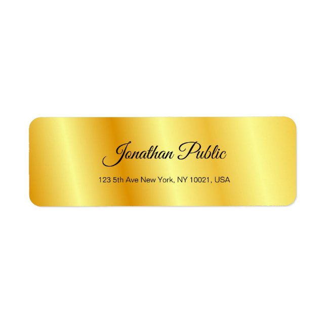 Elegant Gold Look Hand Script Modern Template (Front)