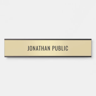 Elegant Gold Look Minimalist Design Modern Home Door Sign