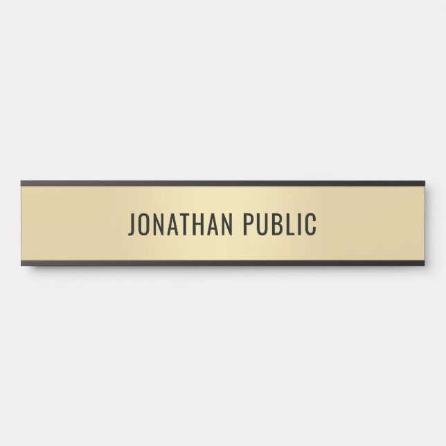 Elegant Gold Look Minimalist Design Modern Home Door Sign (Front)