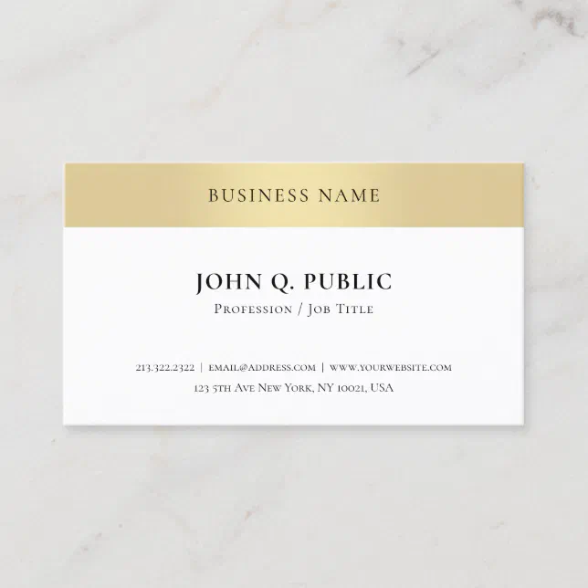 Elegant Gold Look Minimalist Template Modern Chic Business Card | Zazzle