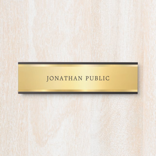 Elegant Gold Look Modern Glamour Minimalist Trendy Door Sign (Front)