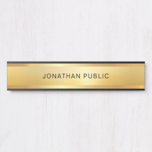 Elegant Gold Look Modern Glamour Trendy Template Door Sign