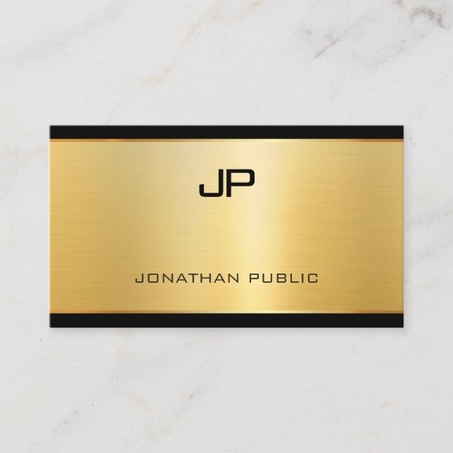 Elegant Gold Look Modern Luxury Template Trendy Business Card (Front)