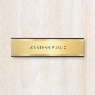 Elegant Gold Look Modern Simple Glamourous Door Sign