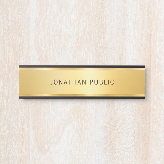 Elegant Gold Look Modern Simple Glamourous Door Sign (Front)