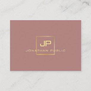 Elegant Gold Look Monogram Professional Modern Business Card