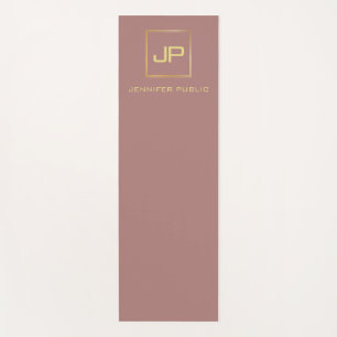 Elegant Gold Look Monogram Sport Fitness Template Yoga Mat