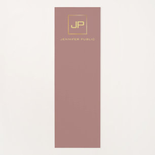 Elegant Gold Look Monogrammed Fitness Template Yoga Mat