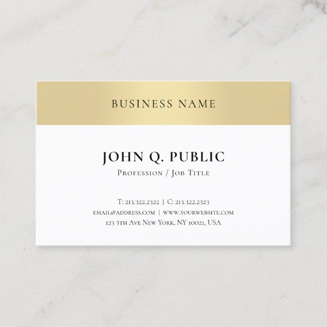 Elegant Gold Look Professional Minimalist Template Business Card (Front)