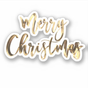 Elegant Gold Look Script Festive Merry Christmas