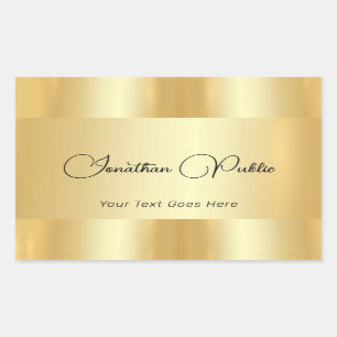 Elegant Gold Look Script Template Typography Rectangular Sticker